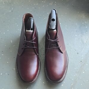 Men's Burgundy Leather Boots